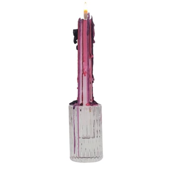 PURPLE HAZE DRIP TAPER CANDLES (Set of 2) - Picture 3 of 4